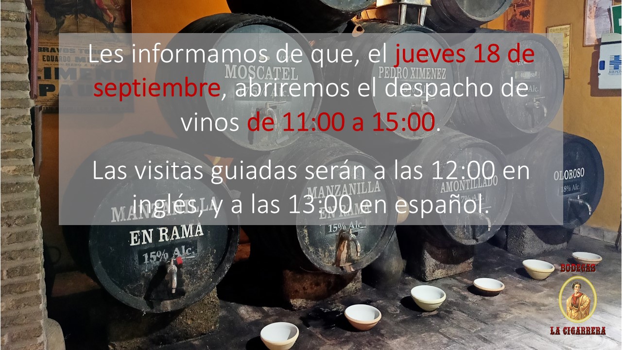 Horario 18 de septiembre